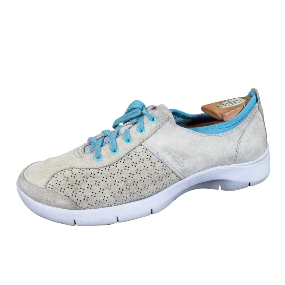 Dansko Elise Women Sneaker Size 40 Walking Comfort Slip Resistant Taupe Blue